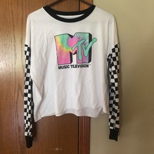 Checkered MTV cropped long sleeve